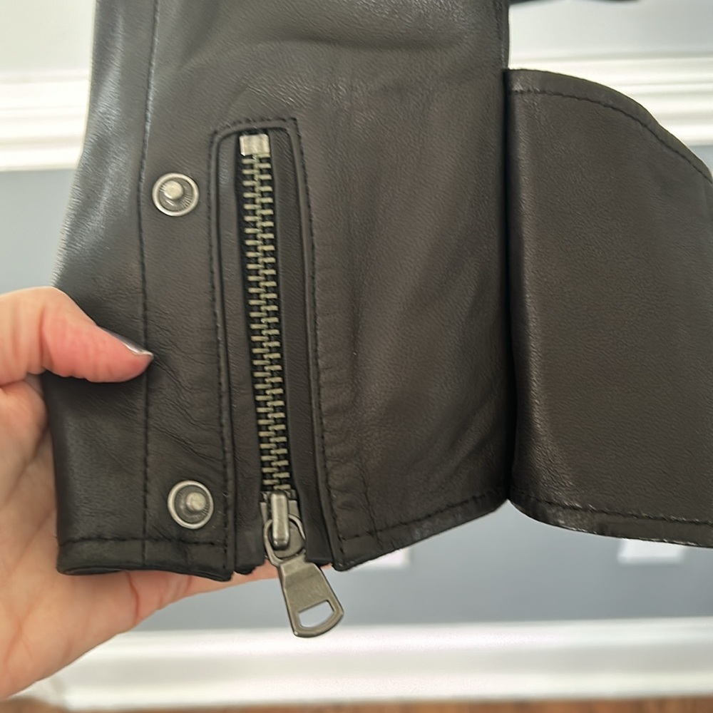 Black Leather Jacket Size Extra Small - image 7